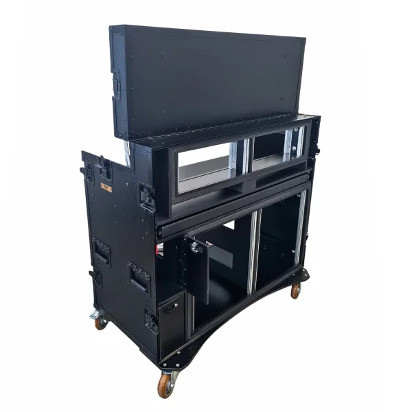 Flightcase for Broadcast Video Streaming 2x12U plus 2x4U